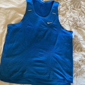 Nike Dri-Fit Breathe Running Singlet Tank Top Blue